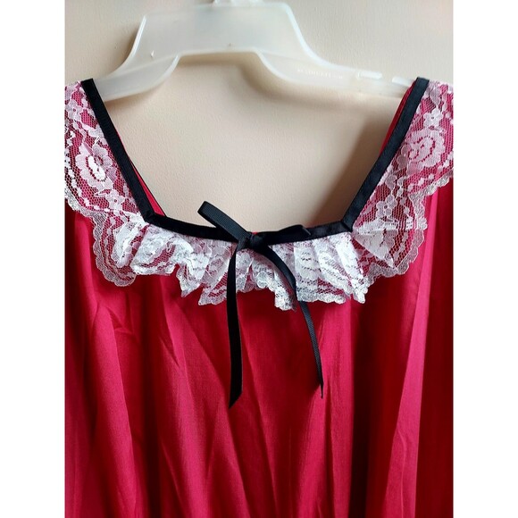 Vintage 70s Ladies Fusia Ruffles & Lace SS Square Dance Rockabilly Dress Size 14 - Picture 2 of 8